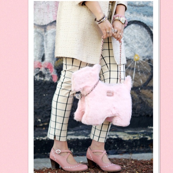 My Flat In London Pink Faux Fur Shoulderbag - Picture 4 of 6